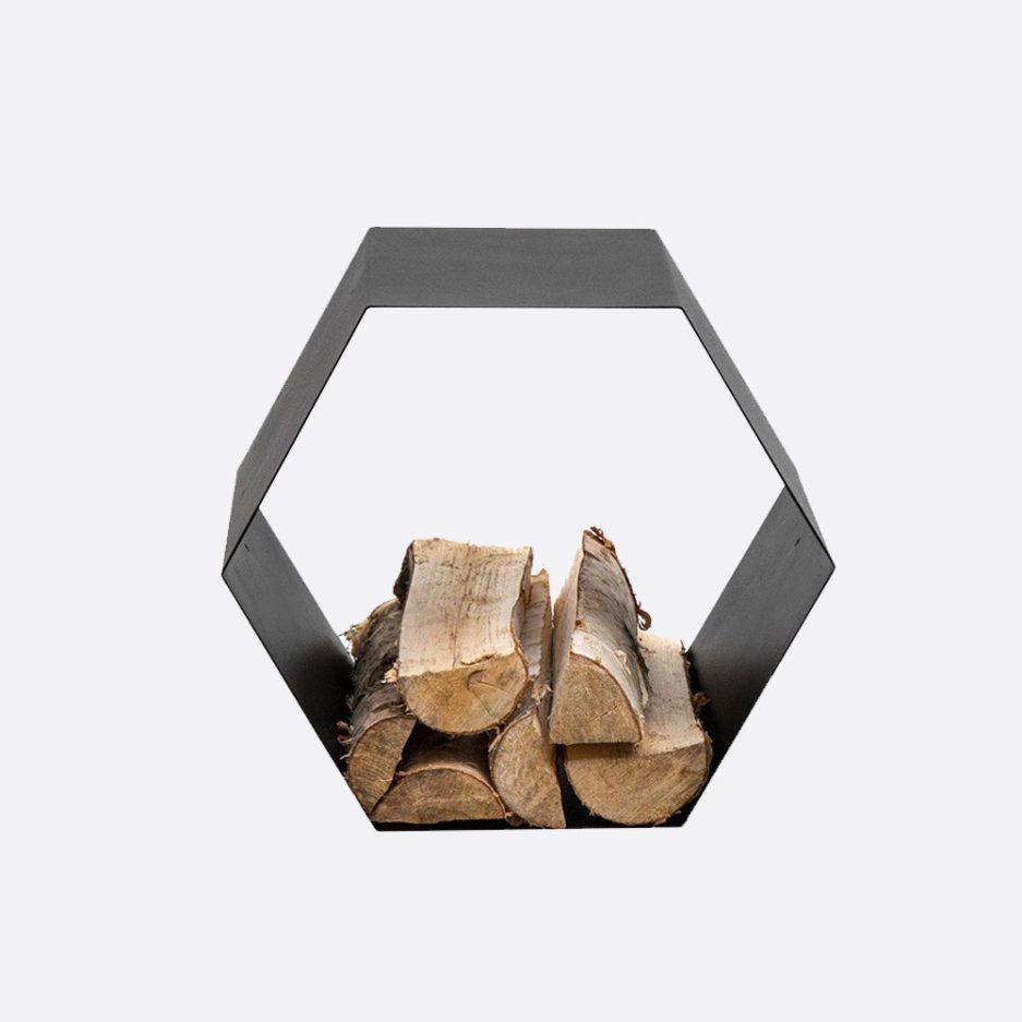 Monolite® Yaşam Çözümleri Odunluk, Dekoratif Odun Rafı, Odun Askısı, Şömine Odunluk